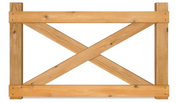 Crossbuck decorative farm fence in the area.