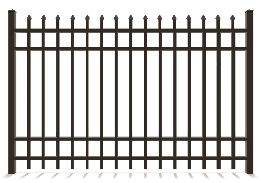 Decorative Black Metal Fence With 4 Rails