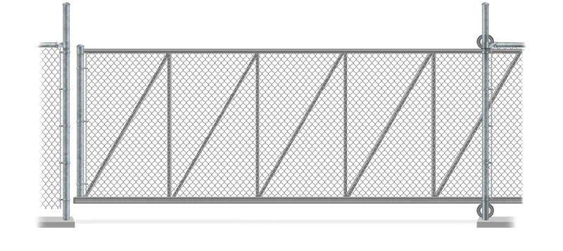 Commercial chain link slide gate