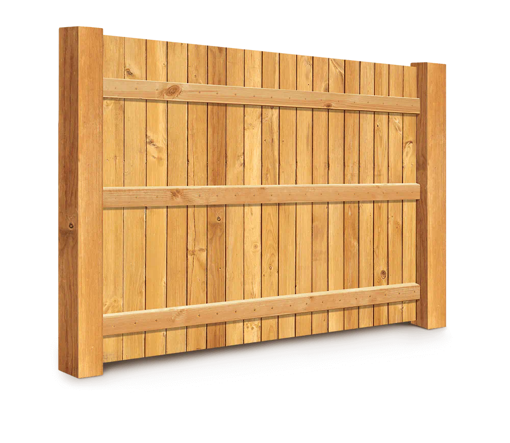 Detailed view of wood fence panel