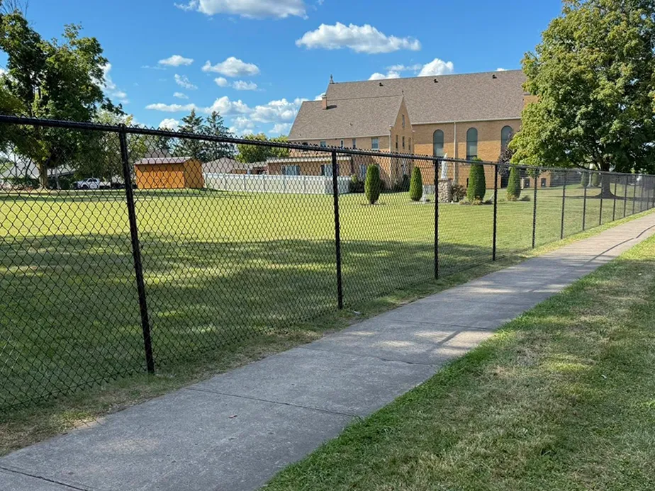 Chain link fence installation