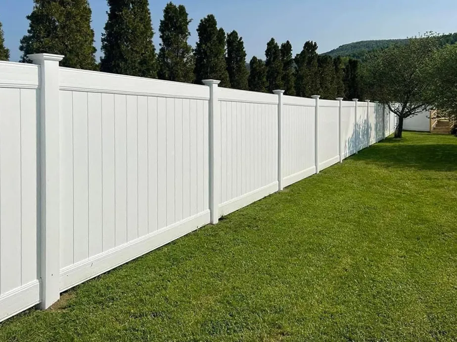 Vinyl fence installation