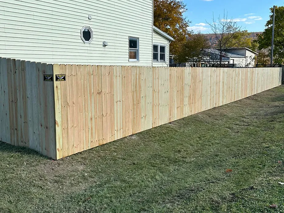 Wood fence installation